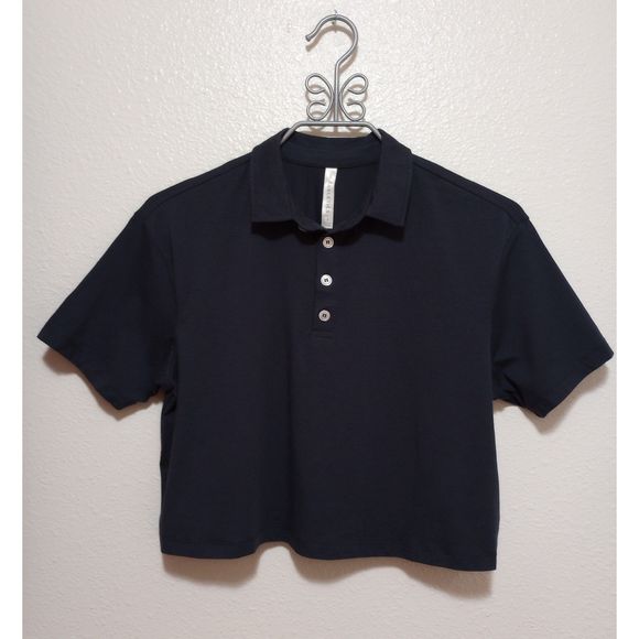 Fabletics Tops - Fabletics Crop Top Blue Athletic Chic Comfortable Collared Womens SZ Small